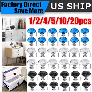 Crystal Drawer Dresser Knobs Pull Handles Cabinet Cupboard Door Knobs with Screw - Picture 1 of 19