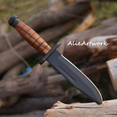 Cuchillo de barra K hecho a mano cuchillo de hoja fija USMC, cuchillo de cuerpo de marines de EE. UU., cuchillo de bolsillo Foto 1 de 4