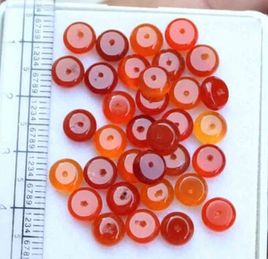 34 pieces Natural Carnelian Smooth Round Beads 6 mm 29.60 Ct Loose Bead's - Picture 1 of 4