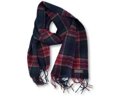 Amicale 100% Ultra Fine Lambswool Tartan Scarf Soft Plaid Men's Unisex Fringe - Image 1 of 4