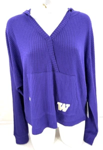 NEW Washington Huskies Colosseum Athletics Purple V Neck Hoodie Sweater Womens M - Picture 1 of 9