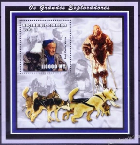 Mozambique 2002 MNH MS, Paul Emile Victor, explorador polaco, perros, barcos y barcos - Imagen 1 de 1