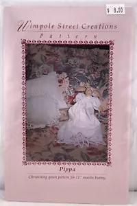 Wimpole Street Creations Christening Gown Pattern For 11” Muslin Bunny “Pippa” - Picture 1 of 3