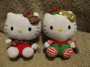 Beanie Babys ~ HELLO KITTY PAAR ~ Weihnachten Plüsch von TY ~ Neu mit Etikett 2012 - Bild 1 von 4