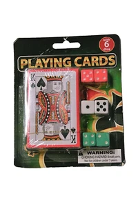 Packung Spielkarten mit 6 Würfeln - Bild 1 von 3