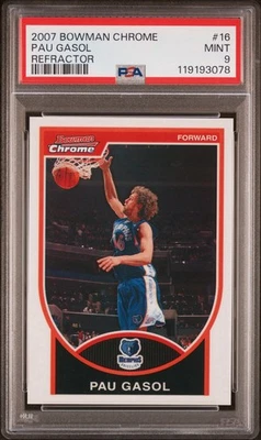 Bowman 2007-08 cromo pau gasolina/299 refractor Grizzlies PSA 9 como nuevo #16 Foto 1 de 2