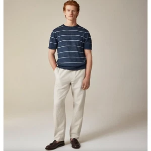 Pantalone J.Crew Pier misto cotone lino tela carta betulla beige uomo medio nuovo con etichette - Foto 1 di 16