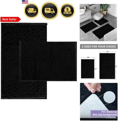 Juego de alfombras de baño 2 piezas alfombras de baño gruesas de chenilla absorbentes de felpa antideslizantes Foto 1 de 4