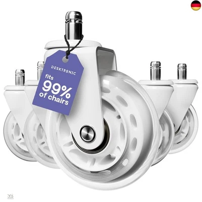 Desktronic Bürostuhl Rollen 5er-Set ? Ersatzrollen für Bürostühle & Sch