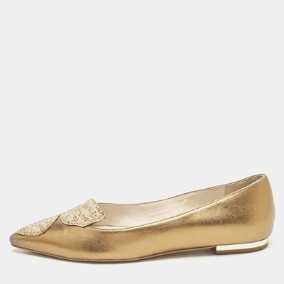 Sophia Webster Gold Leather Bibi Butterfly Ballet Flats Size 36 Foto 1 de 4