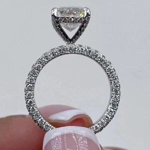 Women's Radiant Cut Diamond Lab-Created 3 CTW Wedding Ring 14K White Gold Plated - Picture 1 of 4