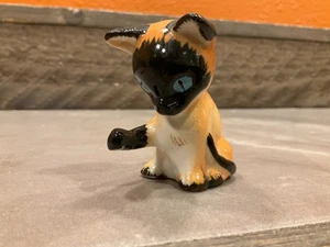Statuina Gattino Porcellana Occhi Blu Piccolo Gatto Siamese Giocosa Giappone Usato in Ottime Condizioni - Foto 1 di 7
