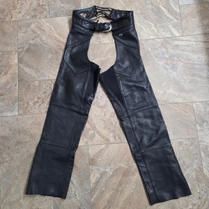 Vintage Harley Davidson Leather Chaps Women M Motorcycle "American Legend" - Picture 1 of 13