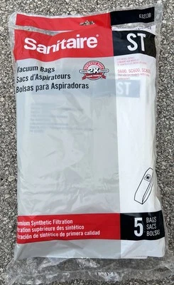 Eureka 63213B 63213B-10 Sanitaire Style ST, SC-600 Upright Vacuum Paper Bags 5PK - Image 1 of 2