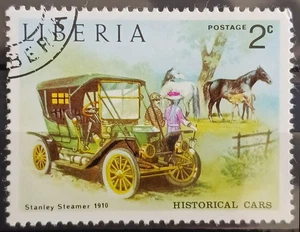 1973 Liberia Stanley Steamer 1910 Old Cars Series Scene LR 647 Stamp Used - Picture 1 of 1