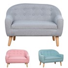 Cozy Children Sofa Couch Sturdy Wood 2 Seat Armrest Chair Kids