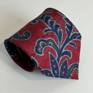 Vintage Christian Dior Krawatte Seide Burgund Blau Paisley - Bild 1 von 5