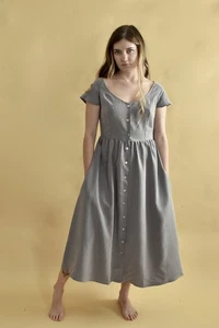 Vestido Altar Houseline PDX Vicky Vale en Niebla Talla 4XL Botones de Ropa Bolsillos - Imagen 1 de 12
