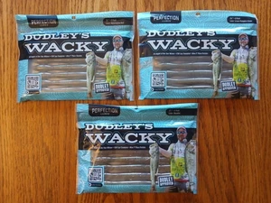 3 Packungen Dudleys Wacky Lures 1 Houdini 1 grüner Kürbis violett 1 Wassermelonenrot - Bild 1 von 7