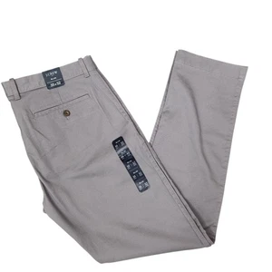 NUEVO J. Pantalones chinos grises ajustados Crew Factory para hombre 35x32 - Imagen 1 de 8
