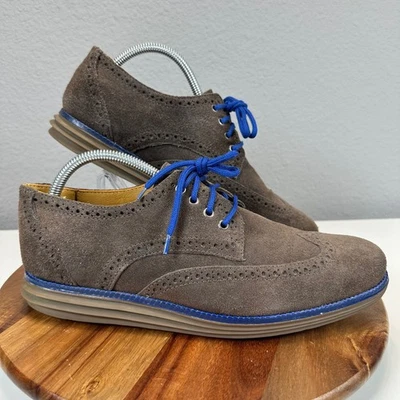 Sapatos sociais de couro Oxford ponta de asa Sandro Moscoloni 2013 camurça cinza 9D retrô - Imagem 1 de 4