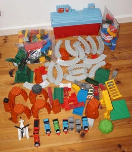 Thomas The Tank Engine Mega Bloks riesiges Set Cranky Trains Gleisziegel Duplo Größe - Bild 1 von 15