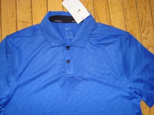HIGH END NIKE GOLF DRI FIT VAPOR STRIPE POLO BLUE SHIRT MENS SIZE SMALL BNWT! - Picture 1 of 10