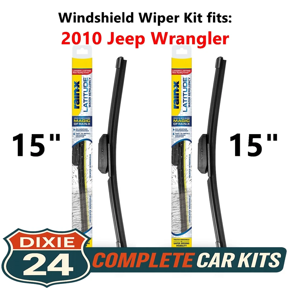 Rain-X Latitude 2-n-1 Windshield Wiper Kit fits: 2010 Jeep Wrangler (15" & 15") Foto 1 de 4