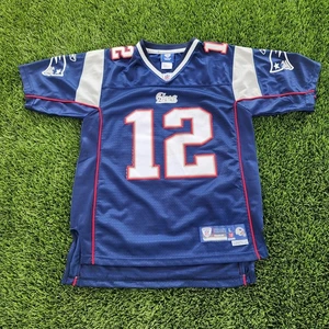 New England Patriots Trikot Jugend Large blau NFL Football Tom Brady 12 Reebok - Bild 1 von 9