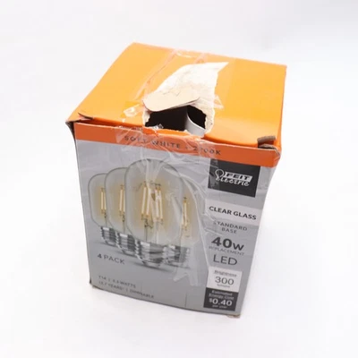 (4-Pk) Feit Electric E26 Vintage Edison LED Light Bulb Soft White 2700K - Image 1 of 4