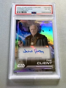 Star Wars Topps PSA MANDALORIAN Auto Card Signed Werner Herzog - THE CLIENT - Picture 1 of 3