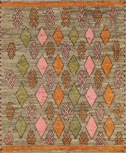 Luxury Hand-Knotted Moroccan Square Rug Modern Decor 6x6 ft - Picture 1 of 19