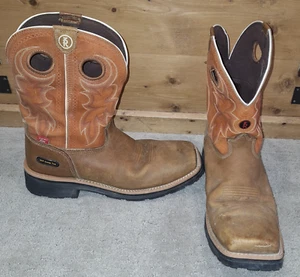 Tony Lama Herren Comp Toe RR3300 Braun Eckige Zehe Leder Arbeitsstiefel Größe 12 D - Bild 1 von 23