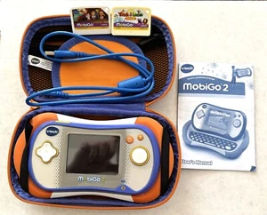 MOBIGO 2 Handheld Game System CASE USB CORD 2 GAMES MANUAL WORKS GREAT TESTED - Picture 1 of 5