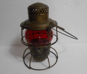 Vintage Adlake Kero Railroad Kerosene Lantern Lamp Light - Red Globe - Picture 1 of 22