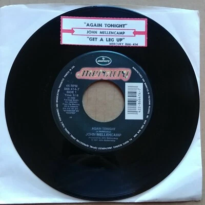 JOHN MELLENCAMP Again Tonight 45 7" POP ROCK Record Vinyl 1992 Mercury Records Foto 1 de 2