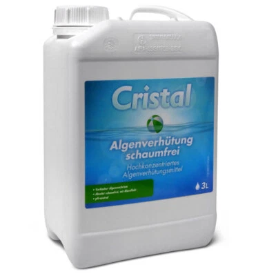 CRISTAL Algenverhütung Schaumfrei 3,0 l Antialgen Pool Spa Whirlpool Schwimmbad