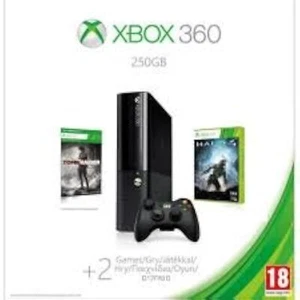 Xbox 360 E 250GB Two Games Halo 4 Tomb Raider Bundle Very Good 4Z - Picture 1 of 3