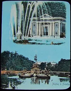 Glass Magic Lantern Slide PALACE AT PETERCHOFF C1890 PHOTO RUSSIA - Picture 1 of 2