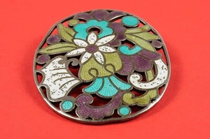 Margot de Taxco Pendant /Pin / Brooch Mexican Enamel Sterling Silver Design 5860 - Picture 1 of 7