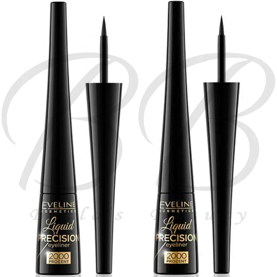 EVELINE 2000 Percent Liquid Precision Eyeliner 4ml *Black / Matt Black* *CHOOSE* - Image 1 of 1