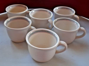 6 ~ PFALTZGRAFF SUNRISE Coffee Mug SKY BLUE/PEACH BANDS 8oz Stoneware VTG 1989 - Picture 1 of 7