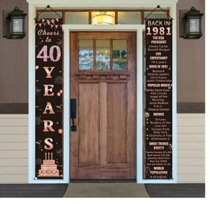 40 Suministros de decoración de fiesta de cumpleaños saludos a 40 años atrás en 1981 - Imagen 1 de 7