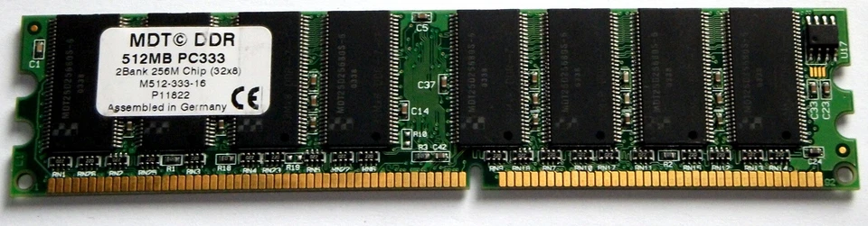 512 MB DDR-RAM 184-pin PC-2700U non-ECC  'MDT M512-333-16' - Image 1 of 2