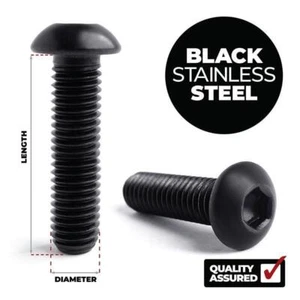Tornillos de botón de acero inoxidable negro M5 M6 M8 - Imagen 1 de 5