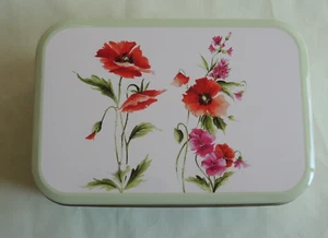 1x Dosen Klatschmohn Mohn Gebäckdose Vorratsdose 500 ml, 19 x 7,6 x 12 Metall - Picture 1 of 5