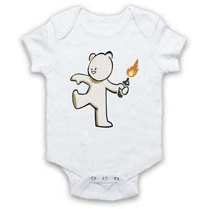MOLOTOV TEDDY UNOFFICIAL BANKSY STREET ART GRAFFITI BABY GROW BABYGROW GIFT - Picture 1 of 10