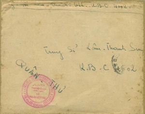 Cubierta militar Vietnam 1956 de KBC 4002 a 4602 con propaganda. Carta interior - Imagen 1 de 4