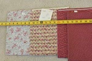 Paquete/lote de 2 yardas y 17" de largo, flores de frambuesa y licuadoras, T601 - Imagen 1 de 7
