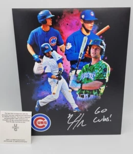 FOTO FIRMATA NICO HOERNER 8X10 CHICAGO CUBS TOP PROSPECT STAR COA - Foto 1 di 2